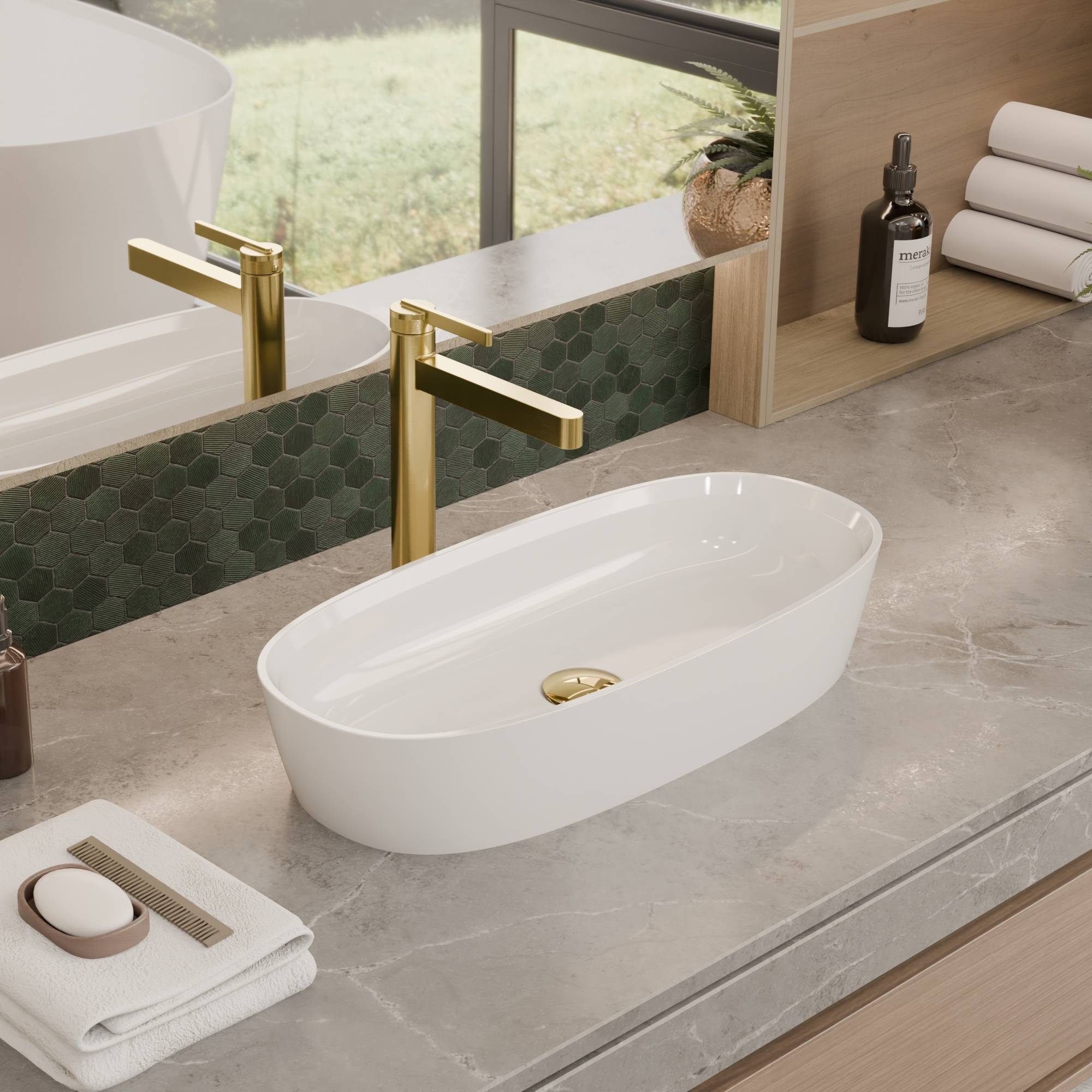 Umywalka Lina Slim, bateria Aurevo inspiracja